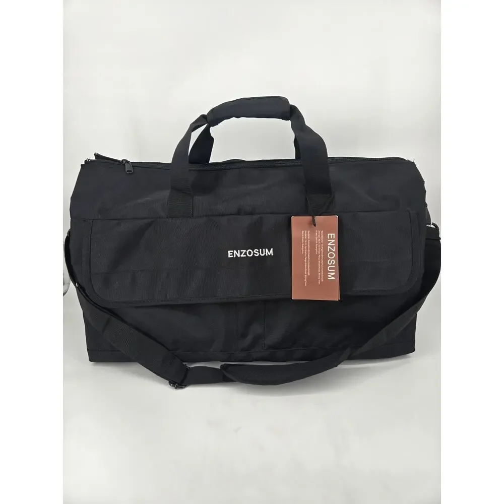 Enzosum Black Convertible Duffle Garment Travel Bag New With Tags